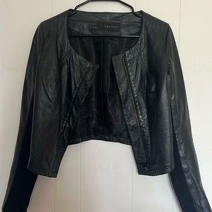 Women's Zara lamb leather cropped jacket size small